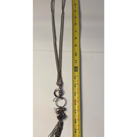 Boho Style Women’s Necklace Multi-Chain Tassel Pendant 21" Statement Jewelry - Picture 4 of 4